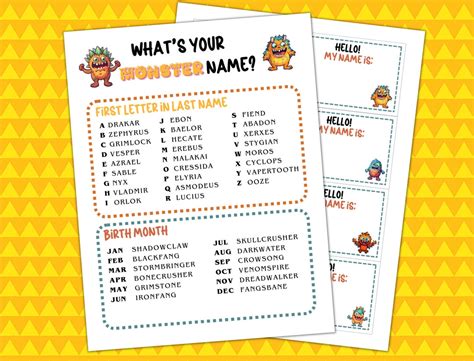 Whats Your Monster Name Halloween Name Game Whats Your Name