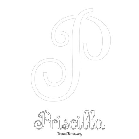 Priscilla Free Printable Name Stencils With 6 Unique Typography Styles