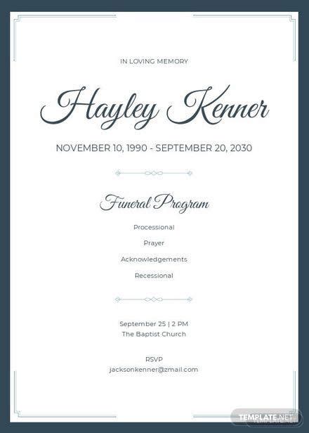 Funeral Church Program Template In Word Free Download