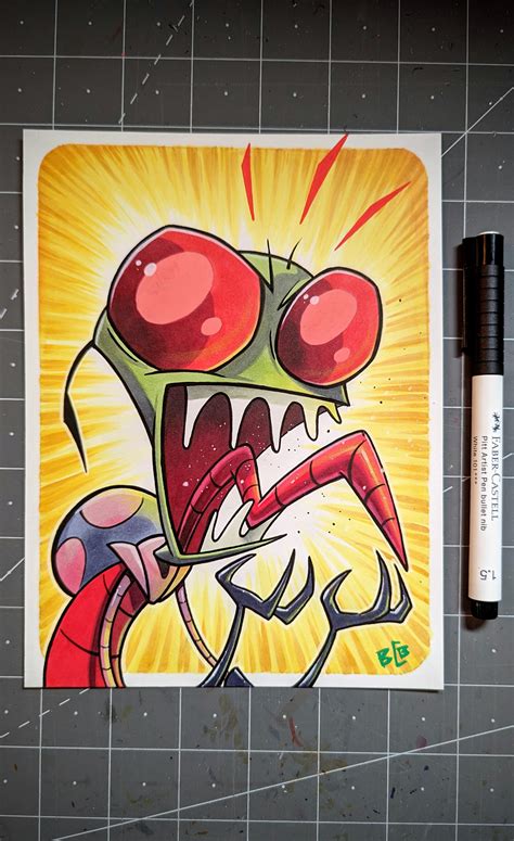 Invader Zim Fan Art Made With Ink And Paint Rcopic