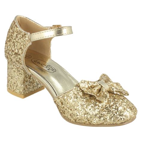 Girls Spot On Glitter Party Shoes H3081 Ebay