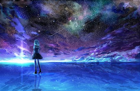 Free Anime Starry Night Sky Wallpapers Hd Resolution At