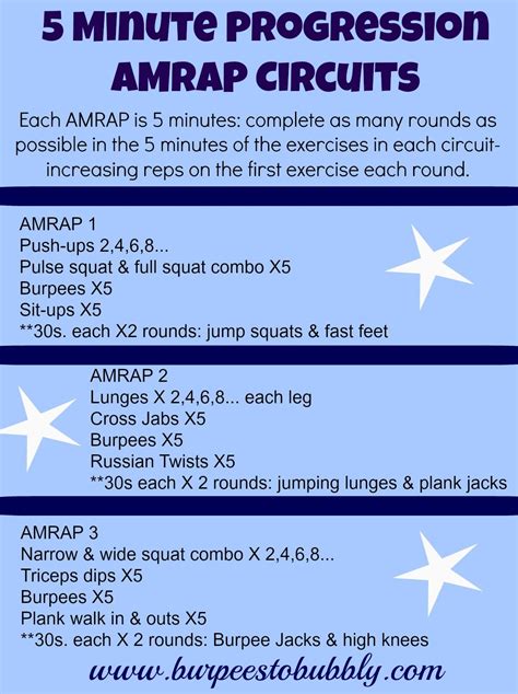 Wednesday Workout 5 Minute Progression Bodyweight Amrap Circuits