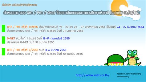 ท่านกำลังอยู่ที่เว็บสอบวิชา 61 ภาษาไทย ป.6 ขณะนี้ที่เครื่อง. กำหนดสอบ GAT/PAT/O-NET ล่าสุด | Dek-D.com