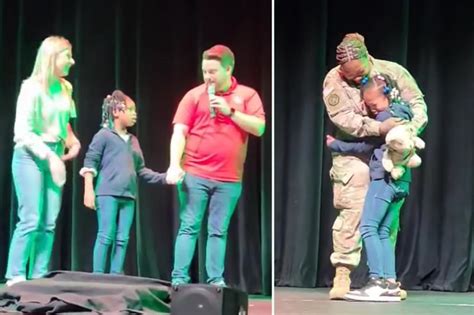 Army Soldier Back Home After 9 Month Deployment Surprises Daughter 8 On Field Trip Video
