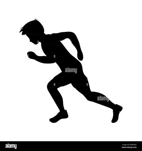 running man isolated vector silhouette sprinting runner