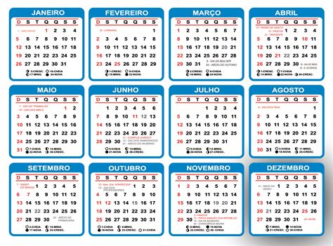 Los feriados nacionales trasladables cuyas fechas coincidan con los días martes y miércoles serán trasladados al día lunes anterior. Grade Calendário 2020 Azul | Imagem Legal