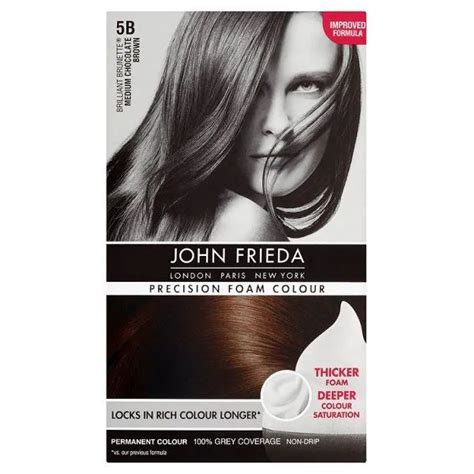 The first thing to consider when shopping for hair color kits is what type of hair dye is best for you. John Frieda Precision Foam Medium Chocolate Brown 5B ...