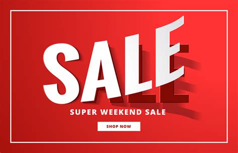 Sale Poster Backgorund In Red With Sticker Style Download Free Vector