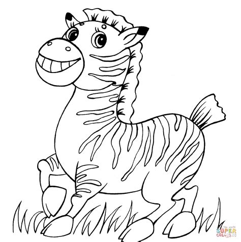 Funny Zebra Coloring Page Free Printable Coloring Pages