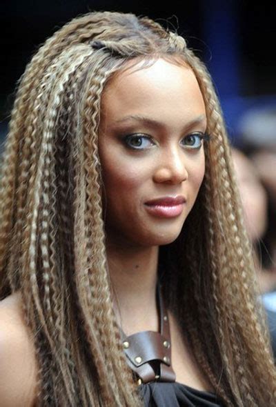 Tyra Bankss Crimped Long Hairstyle Fest Uk