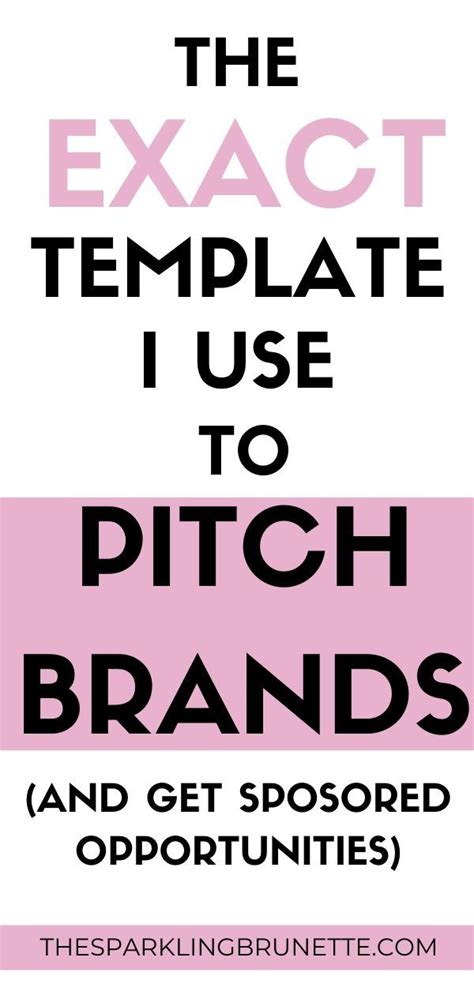 However, this site needs to branch out into the. Brand Pitch Template - The Sparkling Brunette | How to ...