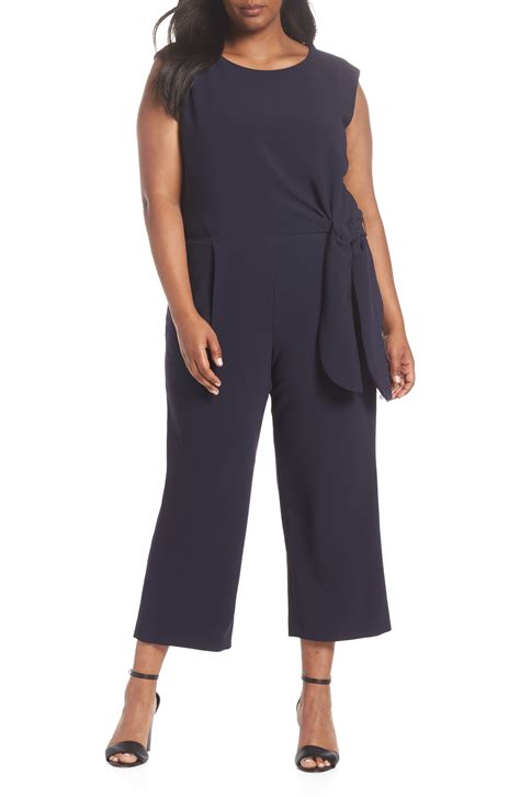 Tahari Tie Waist Crop Crepe Jumpsuit Plus Size Jumpsuit Clothes Jumpsuit Dressy