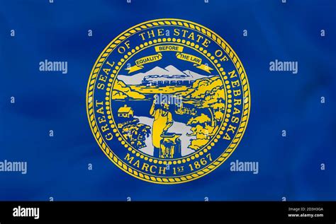 Nebraska Waving Flag Nebraska State Flag Background Texturevector