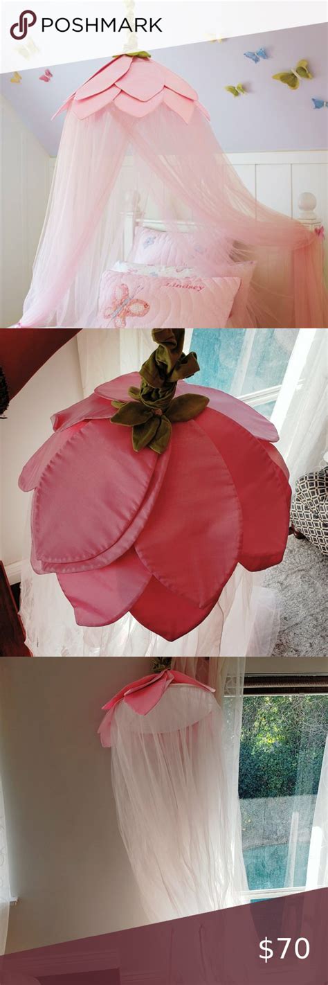 • pottery barn kids bedding. Pottery Barn Kids Pink Rose Petal Tulle Canopy | Pottery ...