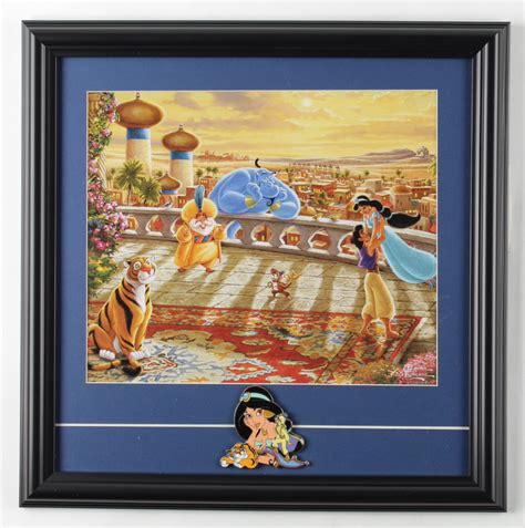 Thomas Kinkade Aladdin 16x16 Custom Framed Print Display With Movie
