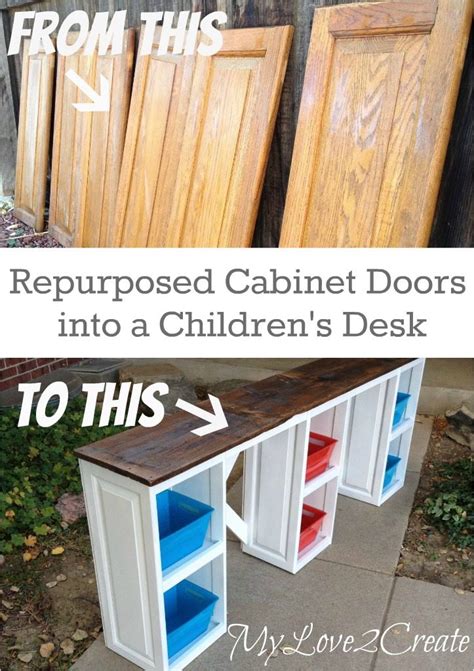 Kitchen desk organization kitchen desks small kitchen storage kitchen counters apartment this week we are tackling spice and cabinet organization in the kitchen! Repurposed Cabinet Doors into a Desk