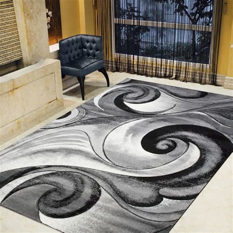 Handcraft Rugs Swirls Abstract Design Modern Contemporary Hand Carved