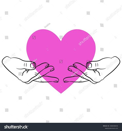 Two Human Hands Holding Heart Symbol Stock Vector Royalty Free
