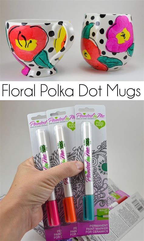 Bold Polka Dot And Floral Mugs Tutorial Dream A Little Bigger