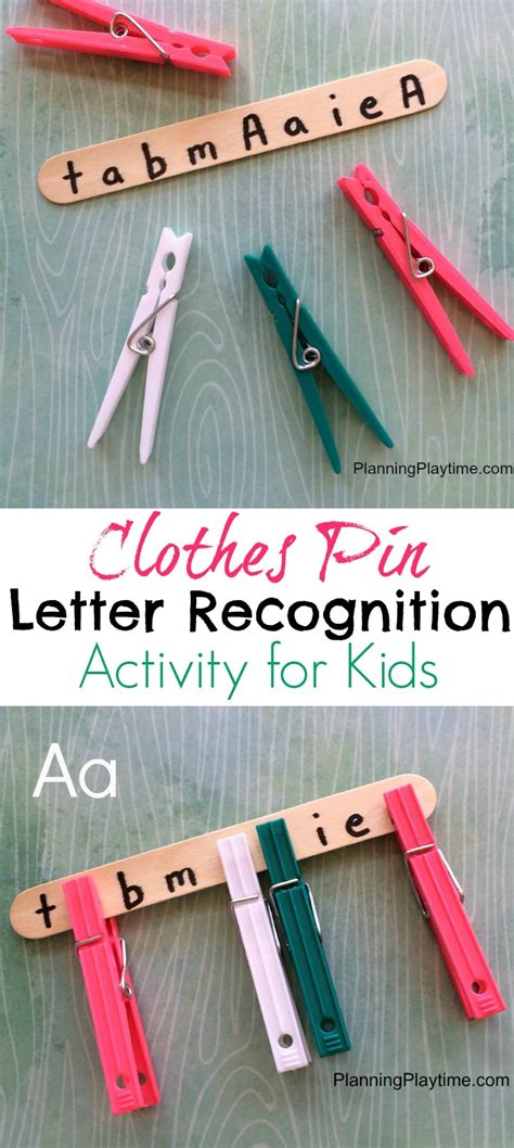 Clothes Pin Letter Recognition Activity For Kids Planning Playtime