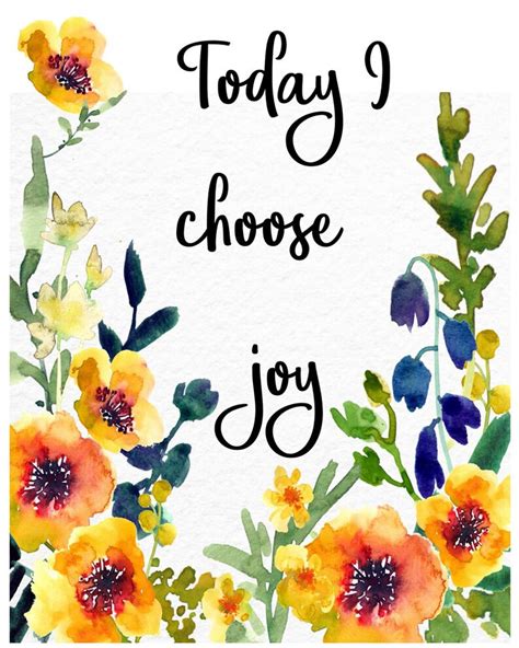 Today I Choose Joy Wall Art Download Printable Joy Etsy