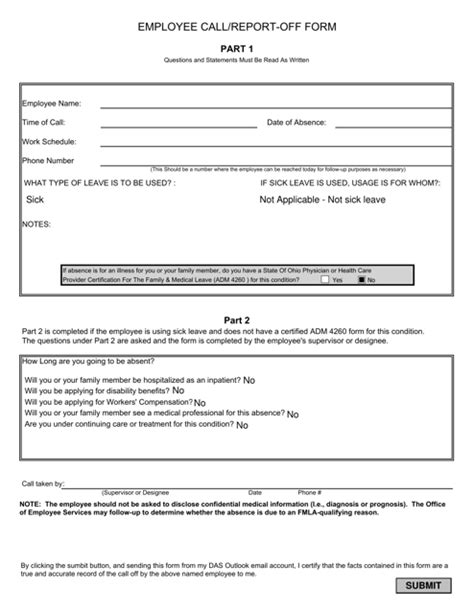 Ohio Employee Callreport Off Form Fill Out Sign Online And Download