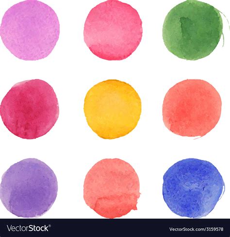 Set Of Watercolor Circles Royalty Free Vector Image