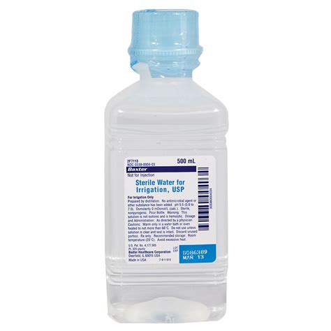 Sterile Water For Irrigation 500ml Medical Supplies