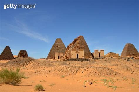 Meroe Pyramids South Cemetery Ruins Of King Arqamani Tomb In The