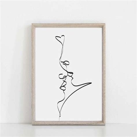 Digital file this is a printable digital file (jpg format) to download. Single Line Print Love Poster Heart Art Romantic Gifts ...