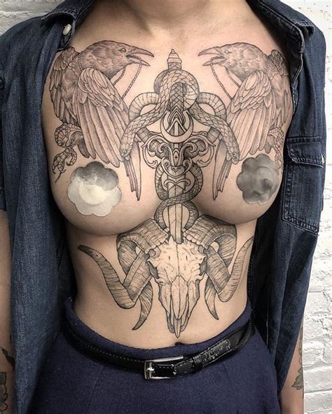 The chest has become an ideal spot for tattoos because the big surface area allows artists to draw a lot of stuff. Johno (@johno_tattooer) in 2020 | Chest tattoos for women ...
