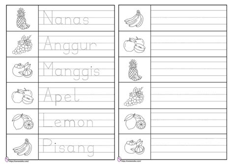 Worksheet Lembaran Kerja Tema Buah Buahan The Best Porn Website