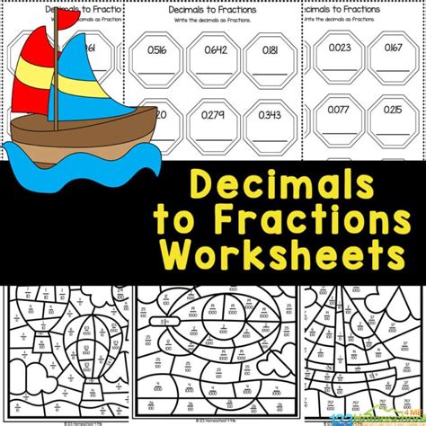 Free Converting Decimals To Fractions Worksheet Pages