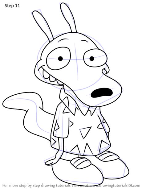 Step By Step How To Draw Rocko Rama From Rockos Modern Life