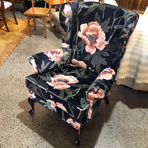 Peony Velvet Wingback Chair Wistle And Co Auckland Design Store