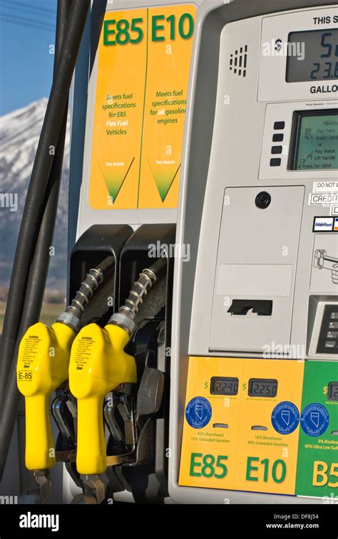 Ethanol Fuel Pumps E85 E10 At Retail Fuel Station Minden Nevada