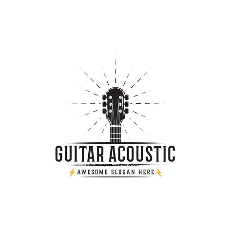 Premium Vector Vintage Guitar Acoustic Logo Design Music Band Logo