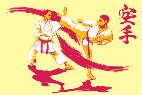 Karate Is A Martial Art Originating From Japan Vector Illustrator