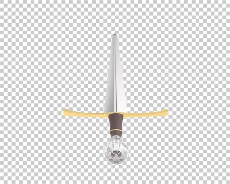 Espada Larga Sobre Fondo Transparente Ilustración De Renderizado 3d