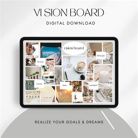 Digital Vision Board Canva Template Vision Board Vorlage Etsy