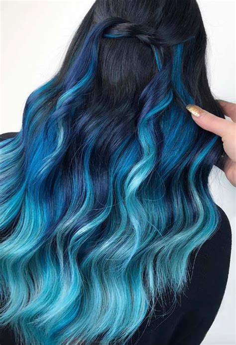 65 Iridescent Blue Hair Color Shades For Your Inner Mermaid Hair Dye