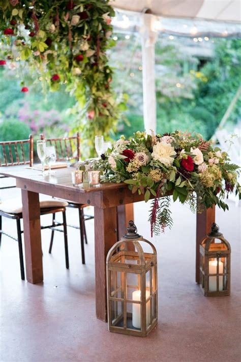 Rustic Pink Shabby Chic Wedding Sweetheart Table Roses And Rings