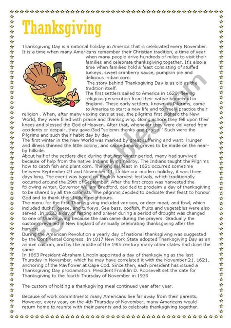 thanksgiving reading comprehension part    text db
