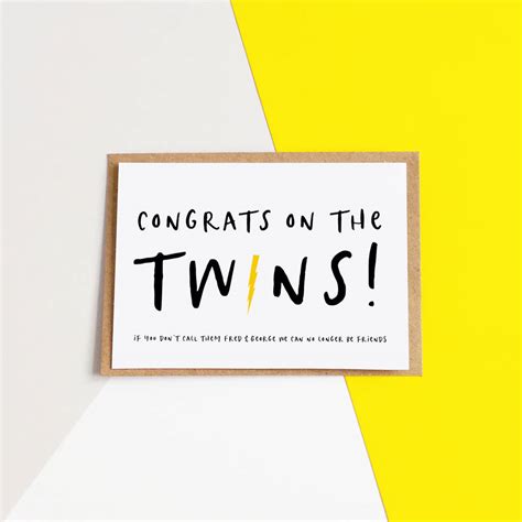 Funny Twins New Baby Card By Snappy Crocodile Designs