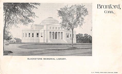 Branford Connecticut Blackstone Memorial Library Front View Antique Pc