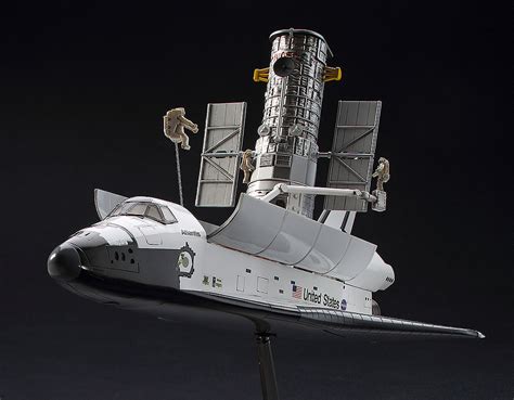 Hubble Space Telescope And Space Shuttle Orbiter With Astronauts Hasegawa