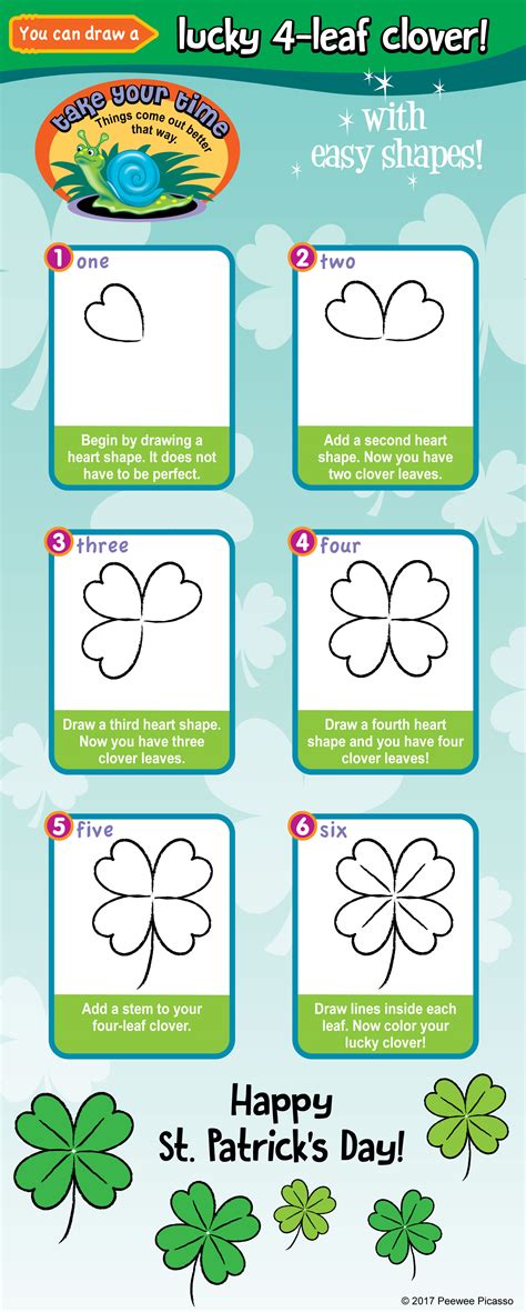 Lets Draw A Lucky 4 Leaf Clover Peewee Picasso