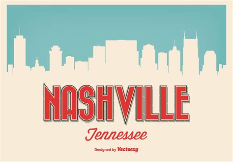 Retro Style Nashville Tennessee Illustration 95911 Vector Art At Vecteezy