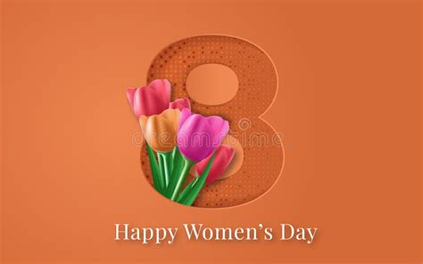 8 March Greeting Card For International Womens Day Bouquet Of Spring